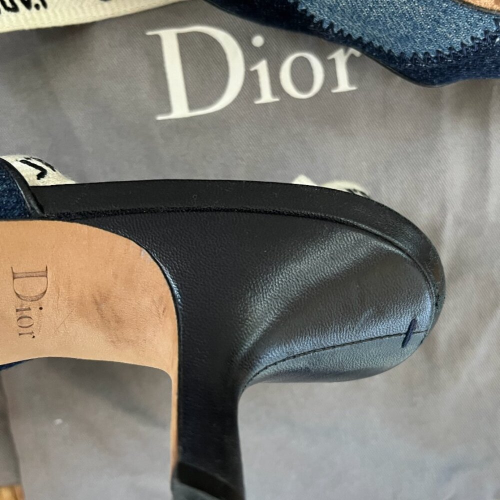 Christian Dior Patchwork Denim J'Adoir Slingback Pumps. - Picture 8 of 8